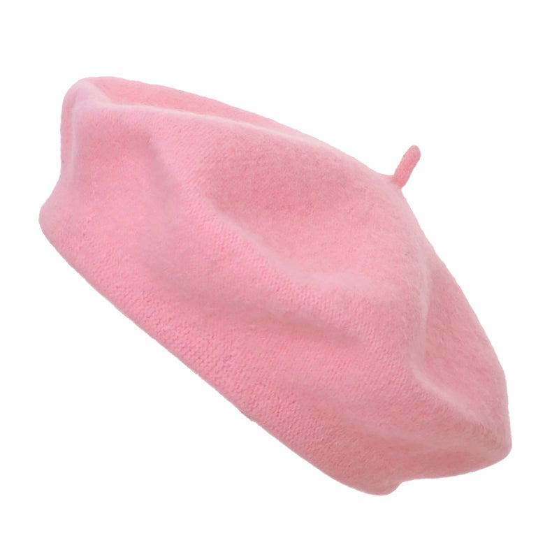 TopTie Wool Beret for Women French Style Artist Hat Solid Color Basque Beanie Cap-Pink - Image 2